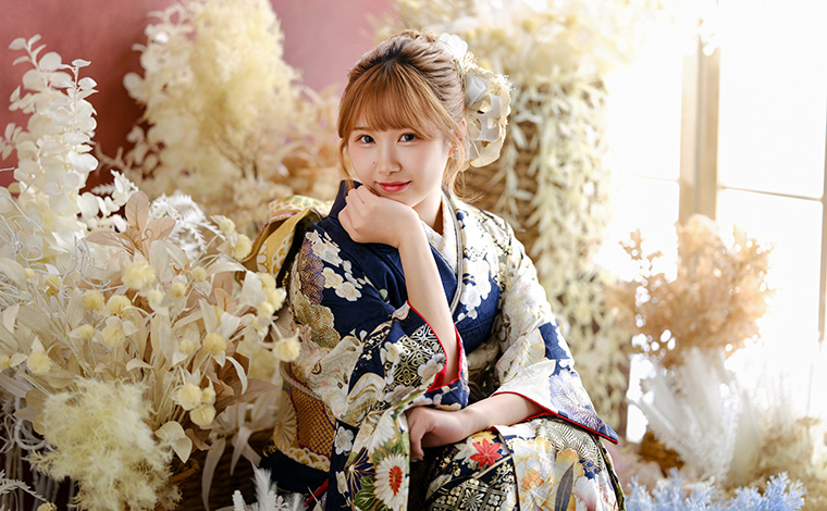 振袖の小物を広げた様子