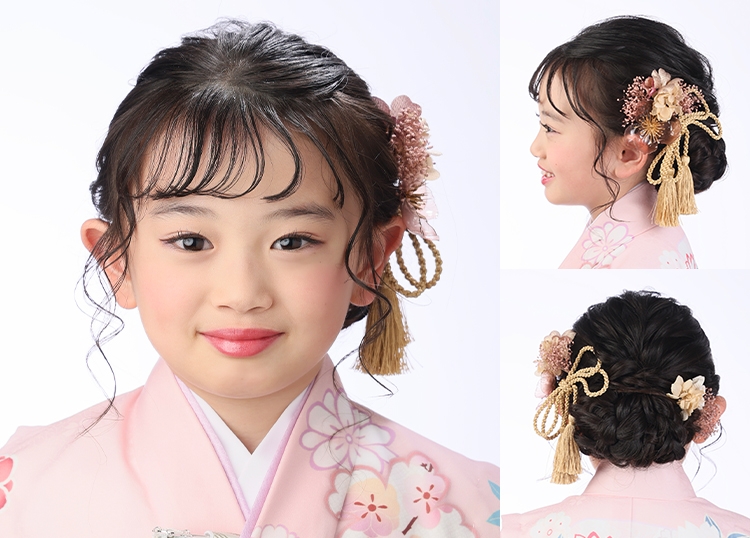 下カールシニヨンのヘアセット