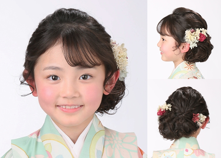 サイドカールのヘアセット