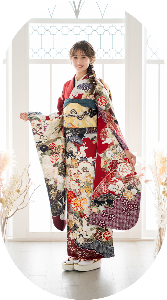 ひいな振袖 赤色