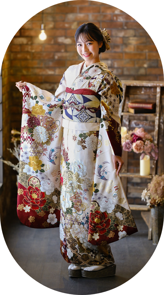 ひいな振袖 白色