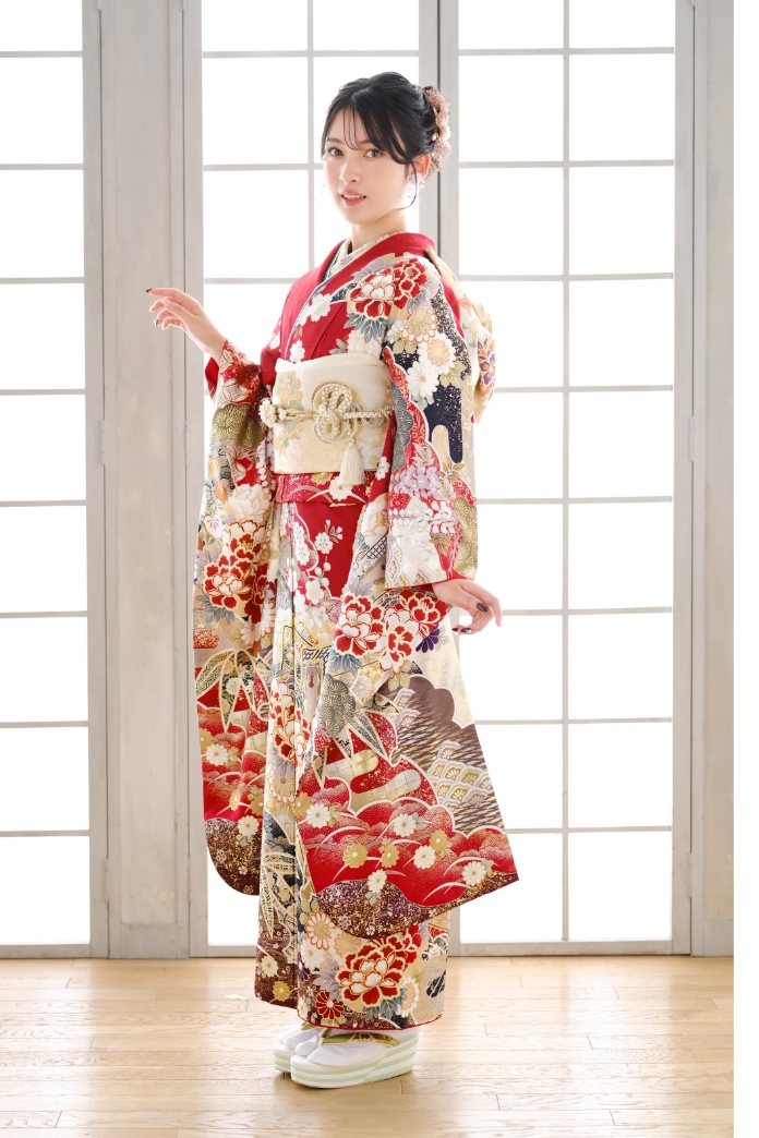 ひいな振袖 紺色