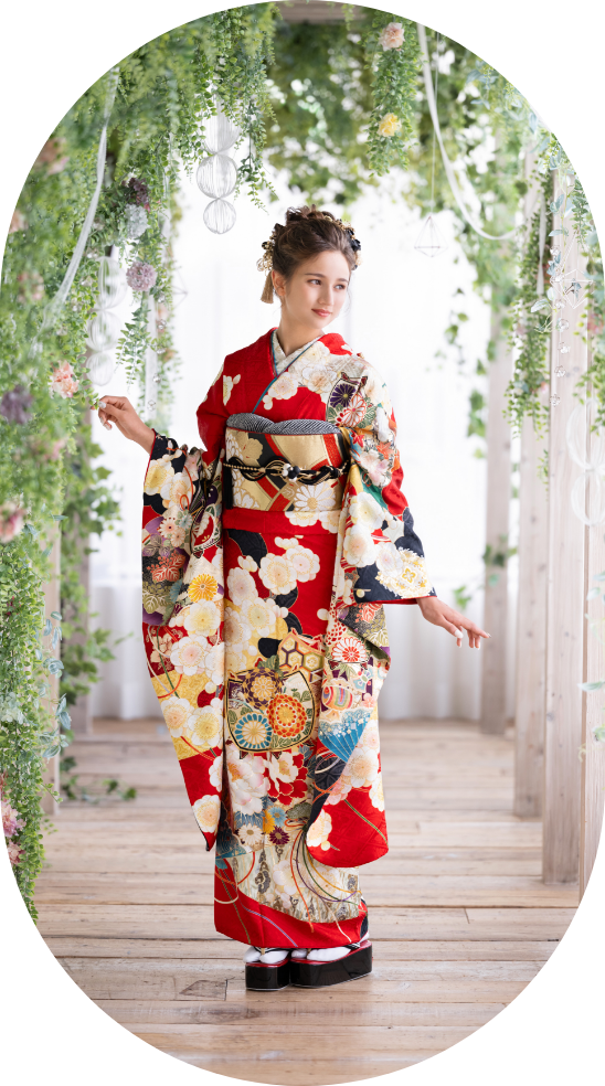 ひいな振袖 赤色