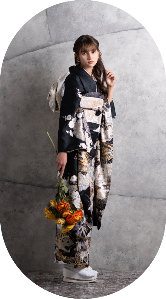 ひいな振袖 黒色