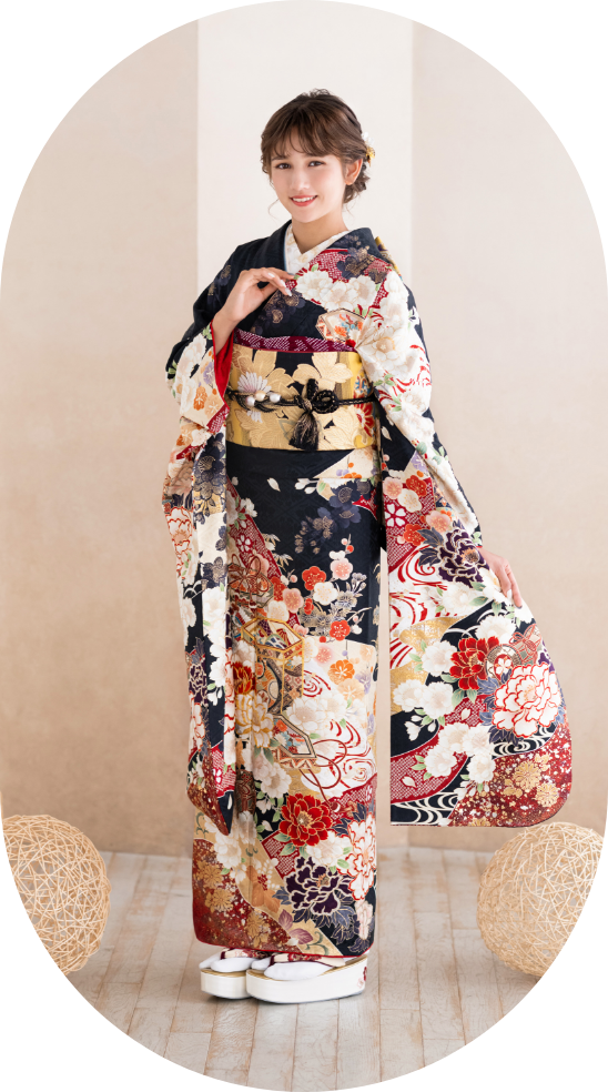 ひいな振袖 黒色