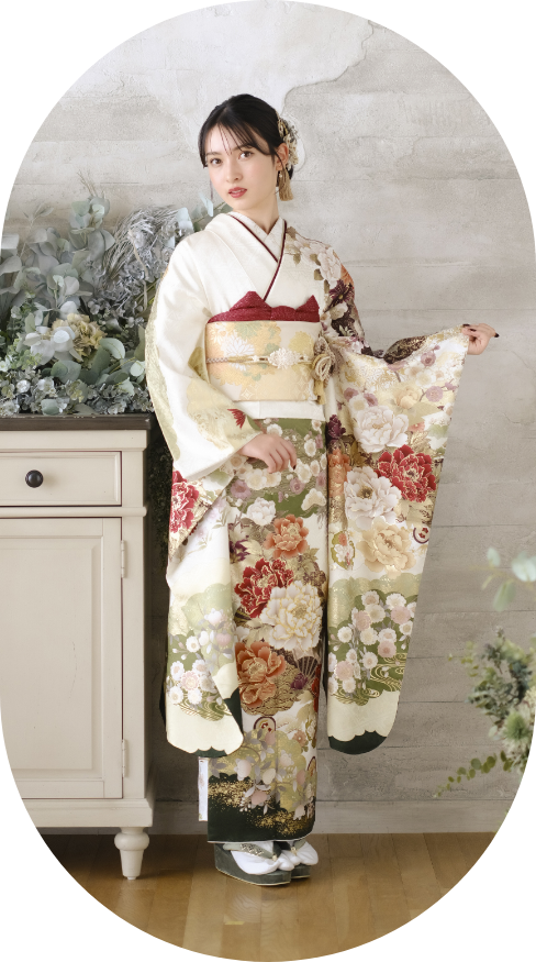 ひいな振袖 白色