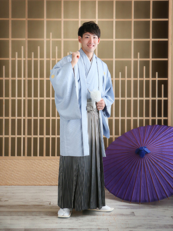 紋付袴水色の画像""
