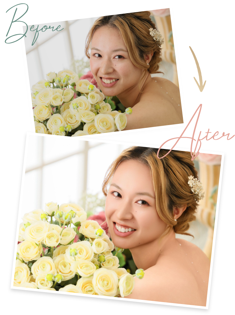 レタッチのビフォーアフター